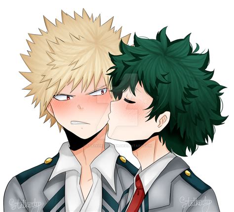 bakudeku fanart kiss